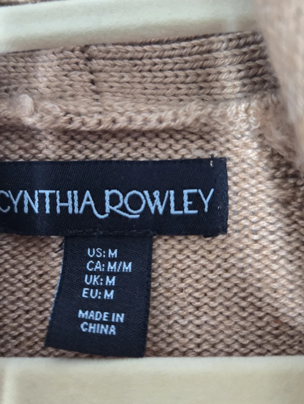 Cynthia Rowley Beige Tan Cardigan M - Picture 5 of 6